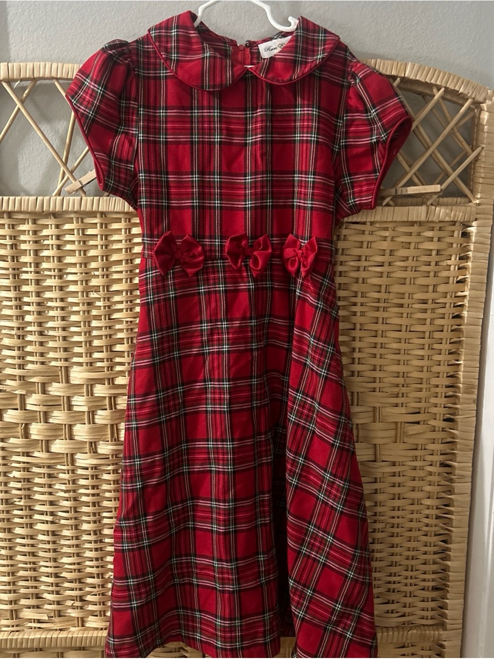 Rare Editions Plaid With Bow Dress Size 12